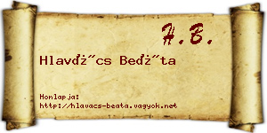 Hlavács Beáta névjegykártya